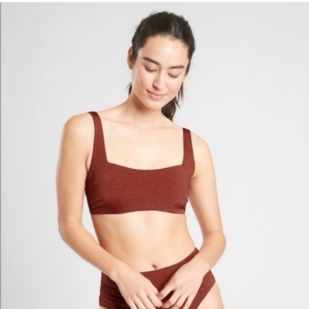 Athleta's AquaLuxe Bikini red/brown
